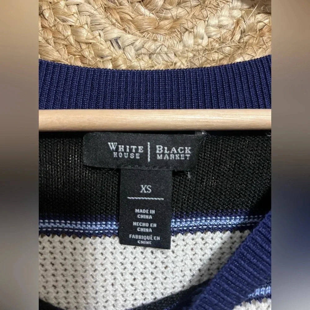 White House Black Market Women's Striped Lightweight Open Knit Sweater,Size XS - Picture 3 of 8